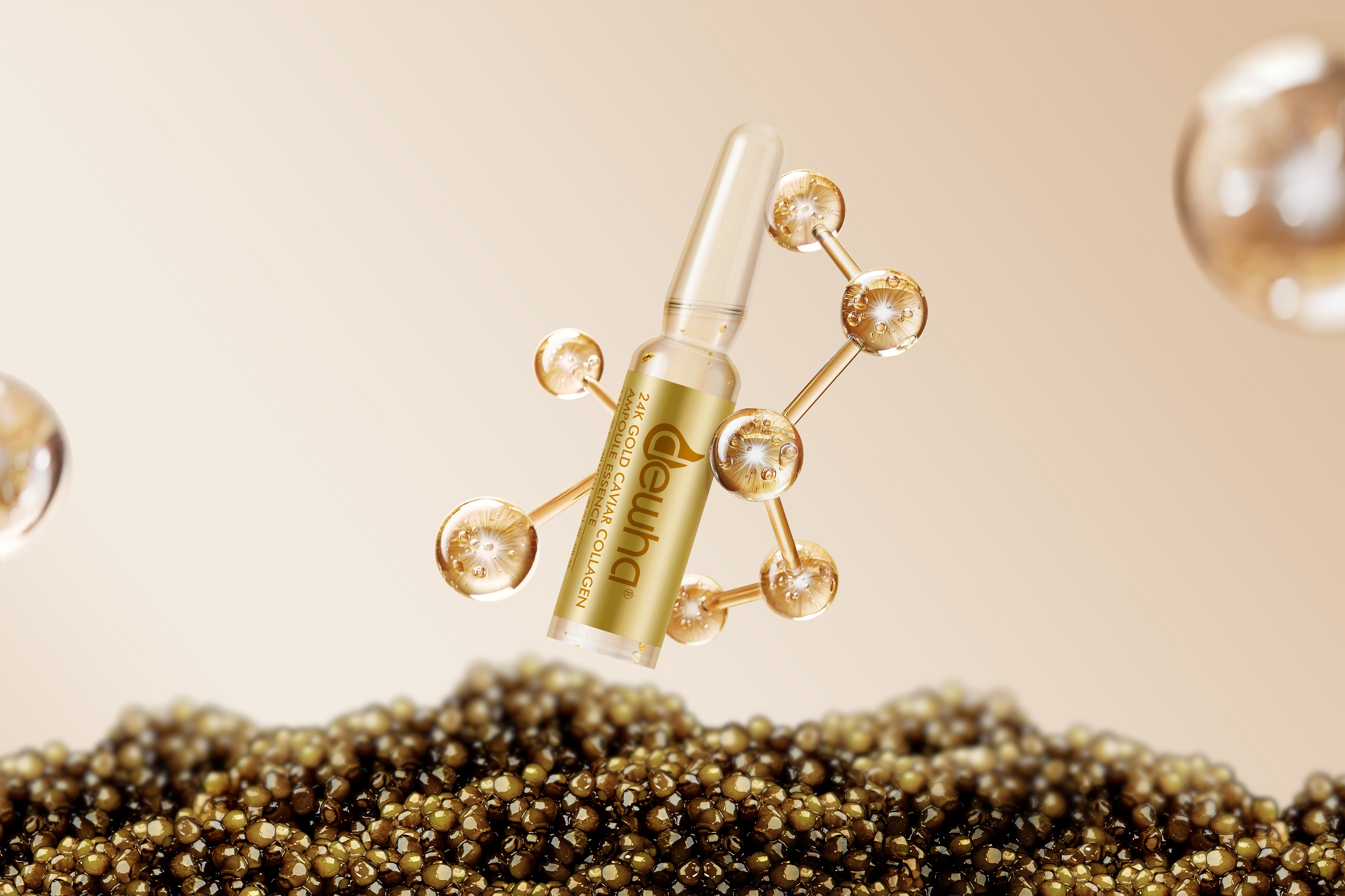 Modenzas 24K Gold Caviar Niacinamide 2-step Ampoule Mask Kit (5 sheets)